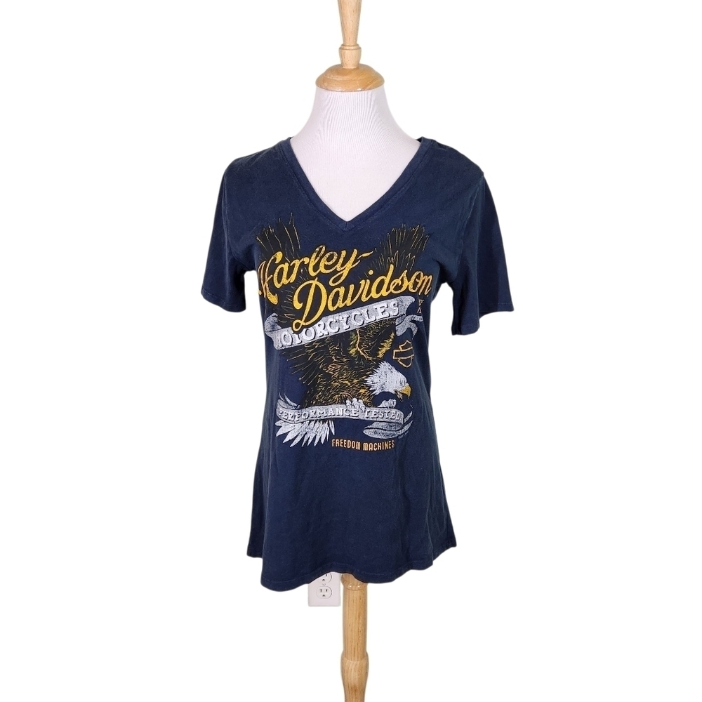 NWT Harley-Davidson Navy Womens Graphic T-Shirt, Sz M